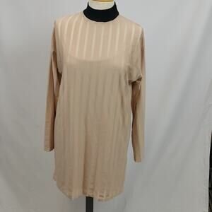 NWT Boohoo cream striped dress with slip sz 10